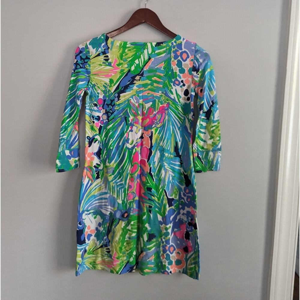 Women's Lilly Pulitzer Ophelia Dress XS 3/4 Sleeve Bright Comfy Beach Cruies - Picture 3 of 9